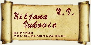 Miljana Vuković vizit kartica